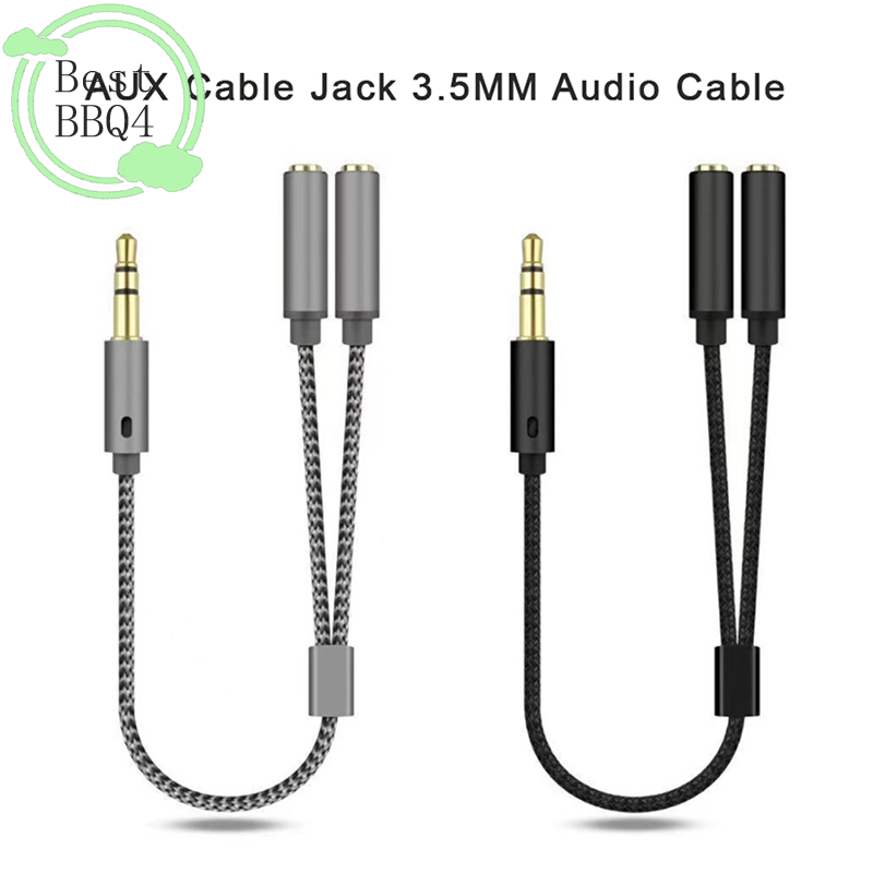 Earphone Splitter Jack - (BBQ4)AUX Cable Jack 3.5MM Audio Cable