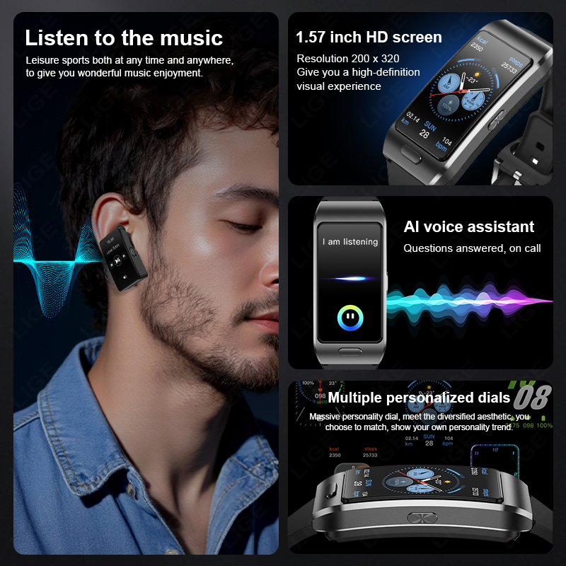 LIGE New Smart Watch Earbuds T - Wireless Earbuds Tws review and price